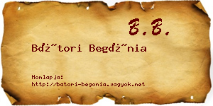 Bátori Begónia névjegykártya
